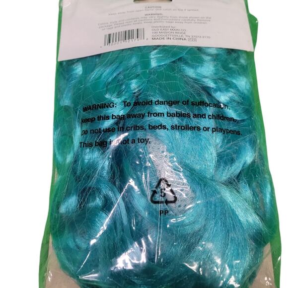 Long Wavy Teal Mermaid Wig, Adult Costume, Cosplay, Party Theme, Blue, One Size - Picture 3 of 3